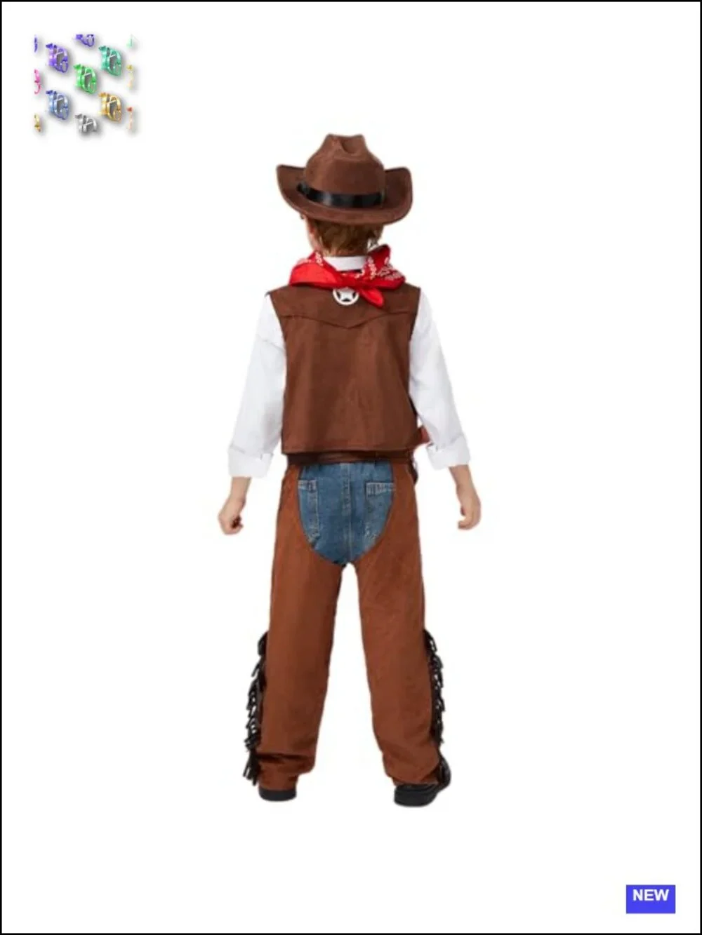 Kids Cowboy Costume Set 8 Pc Halloween Western Outfit with Hat Vest Pants